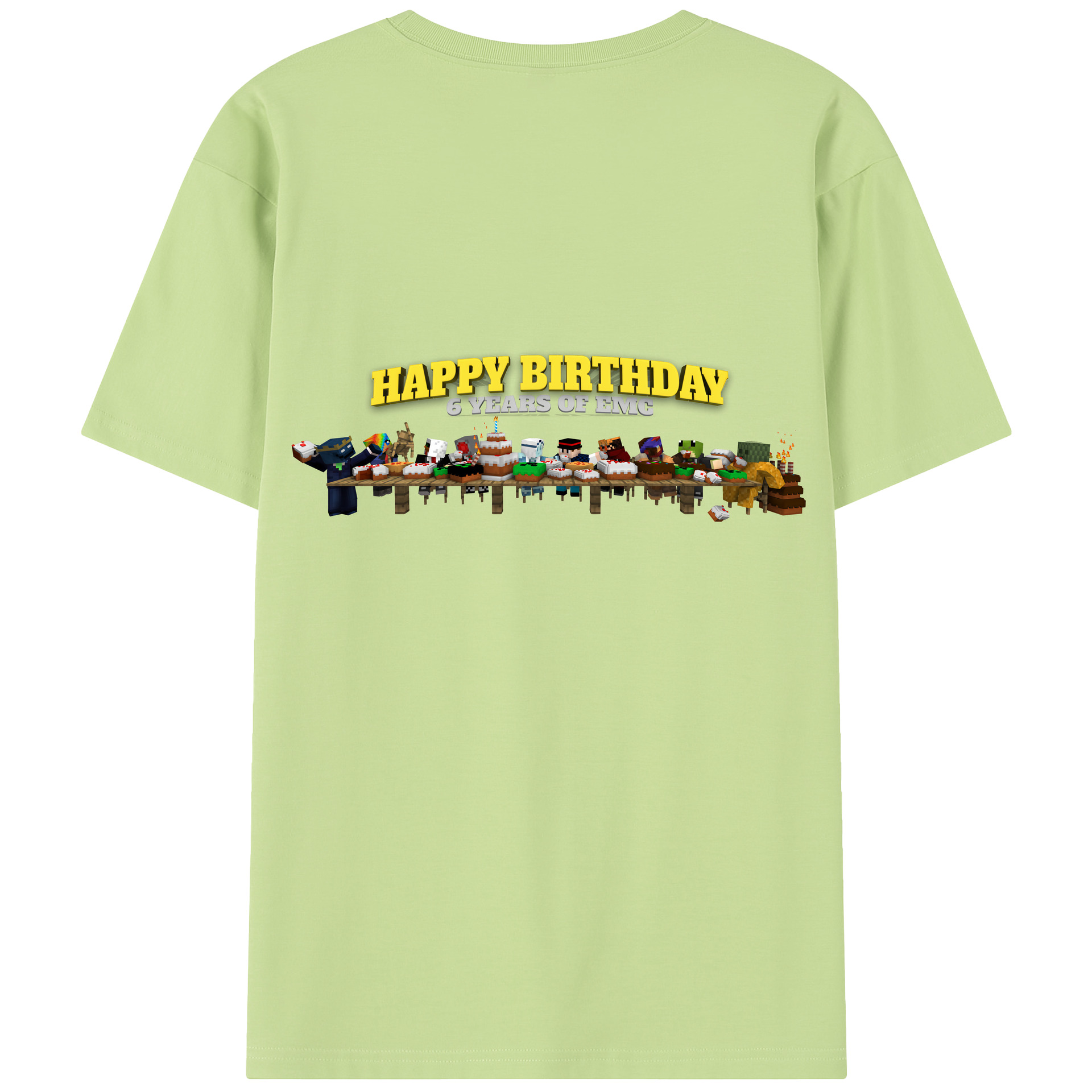 （画像用） マインクラフト ブロックの世界 Minecraft MC Block world 綿100％半袖Tシャツ（背面プリント）